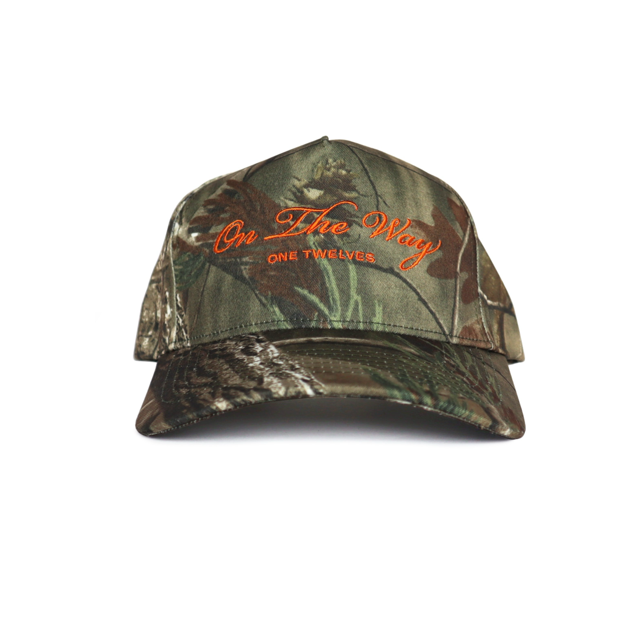 Bright Orange “On The Way” Camo Trucker Hat – One Twelves display picture 2