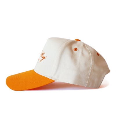 Tangerine Orange “On The Way” Canvas Trucker Hat