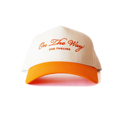 Tangerine Orange “On The Way” Canvas Trucker Hat