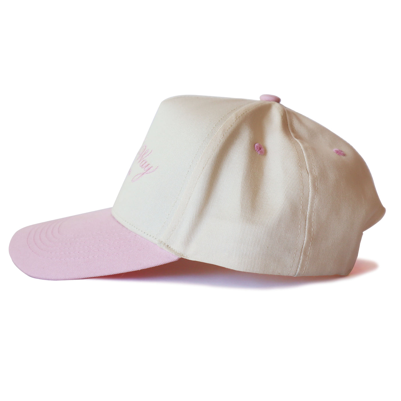 Grapefruit Pink “On The Way” Canvas Trucker Hat
