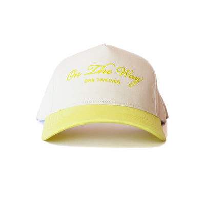 Lemon Yellow “On The Way” Canvas Trucker Hat